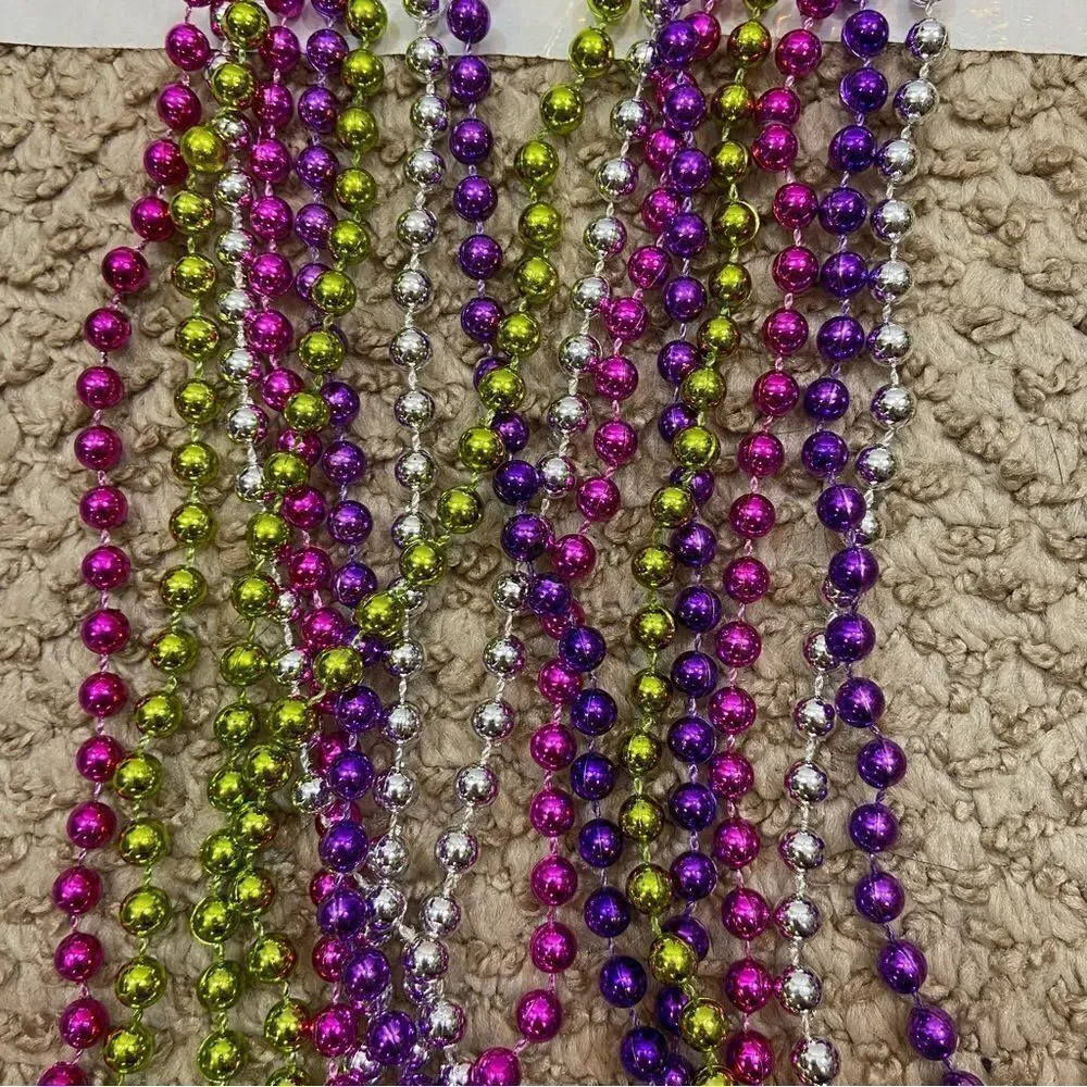 3 Packs Brand‎ New Metallic Bead Necklaces 8 Per Pack